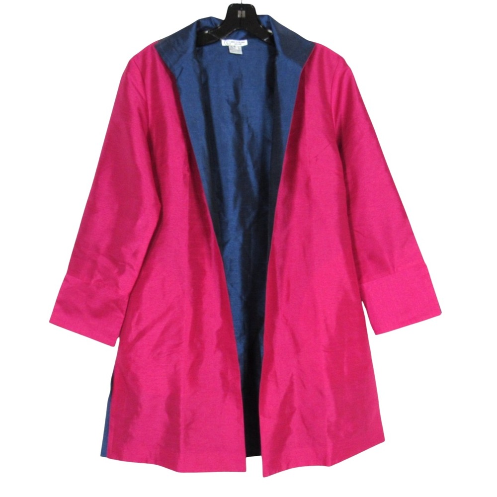NWT GRACE CHUANG Open Front REVERSIBLE 3/4 Cuffs POCKETS Jacket Coat Sz S